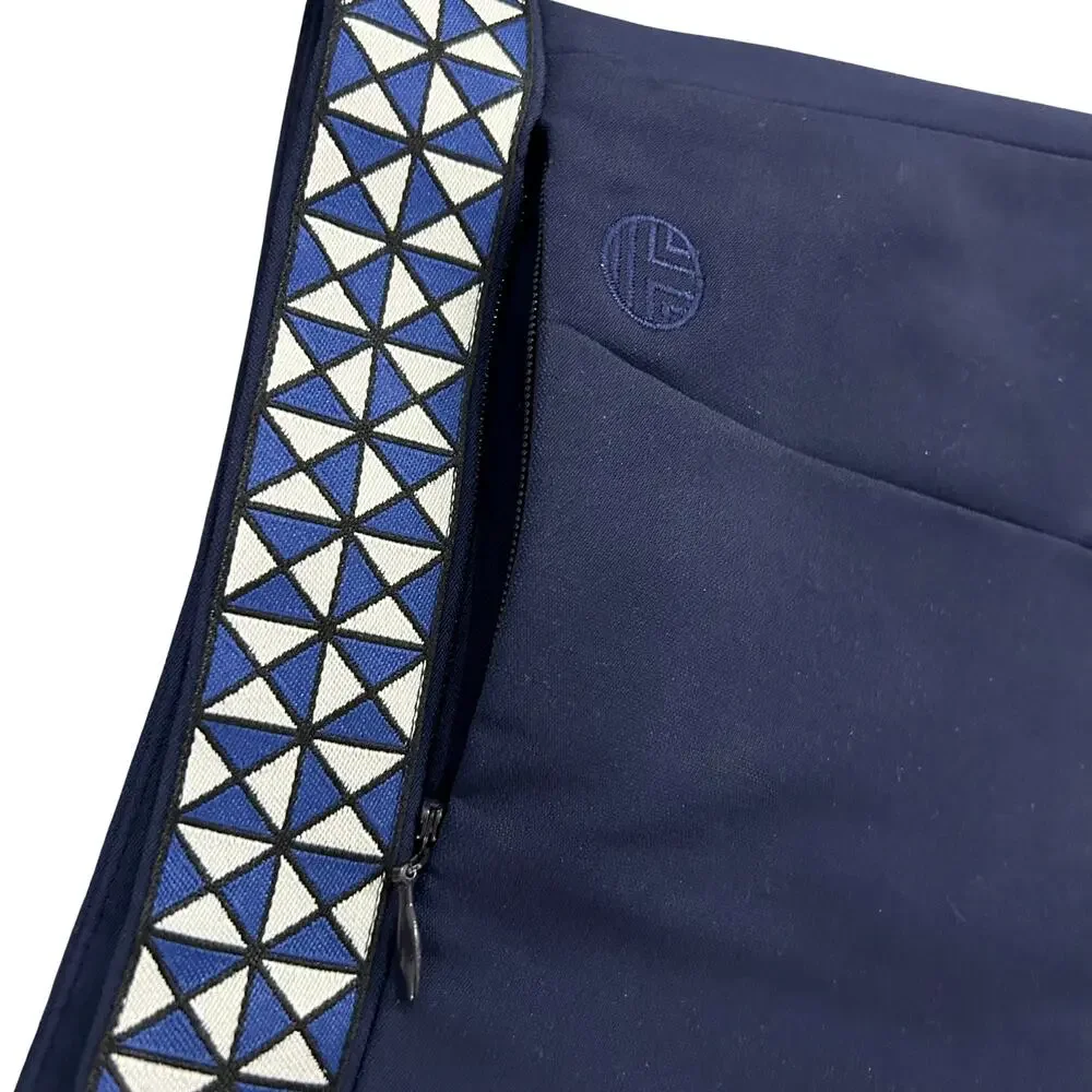 Tory Sport Tech Twill Tennis Skirt Navy Logo Tape Box Pleat Golf Mini Size 0 XS